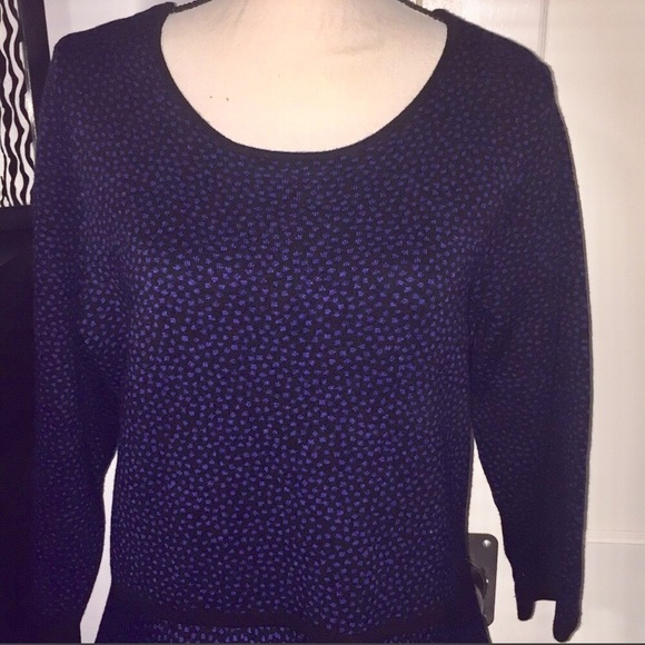 Blue Black Sweater Dress Sz 1x - Picture 2 of 4